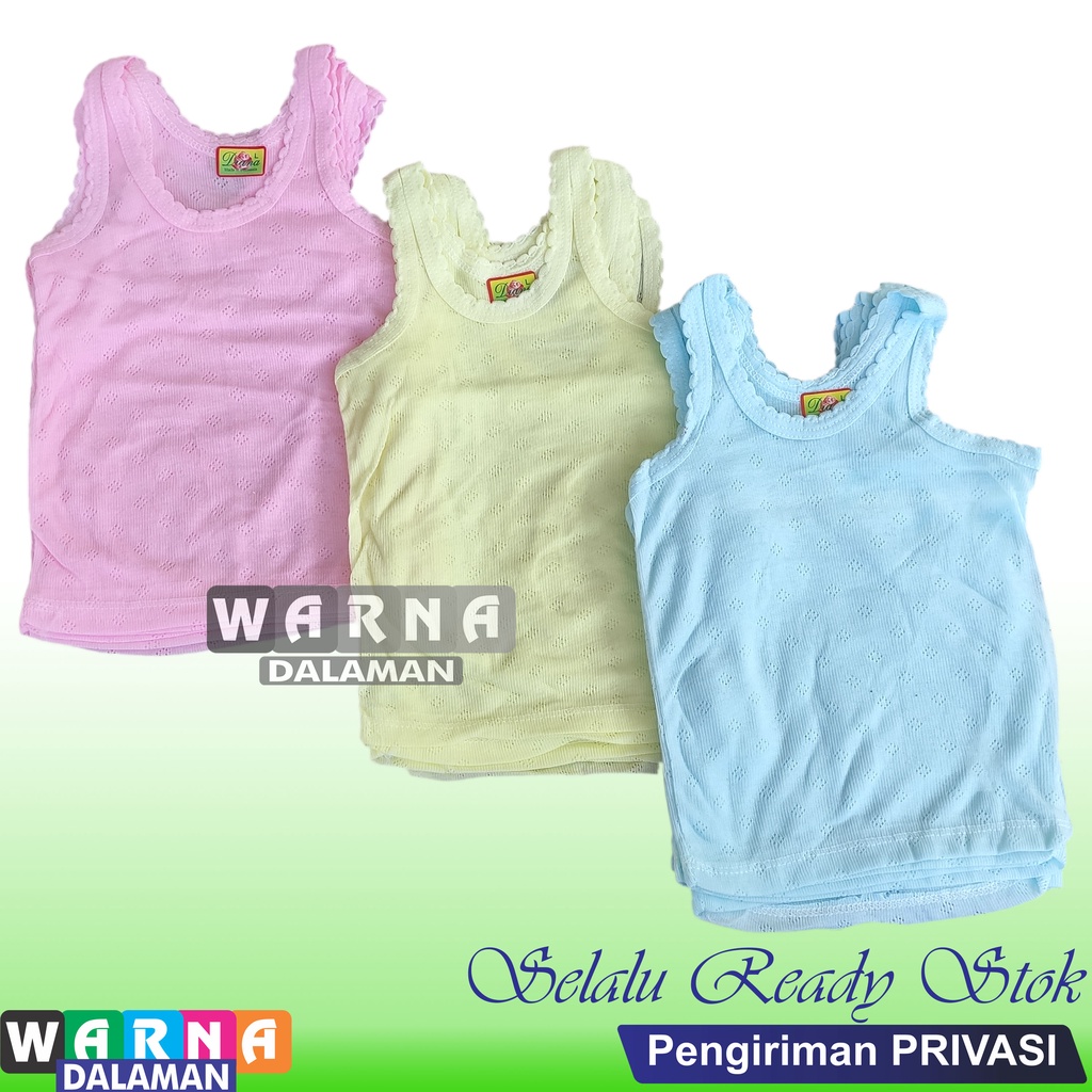 6 Pcs Singlet Warna Anak Kaos Dalam Anak CEWEK Motif Jala WARNA DALAMAN