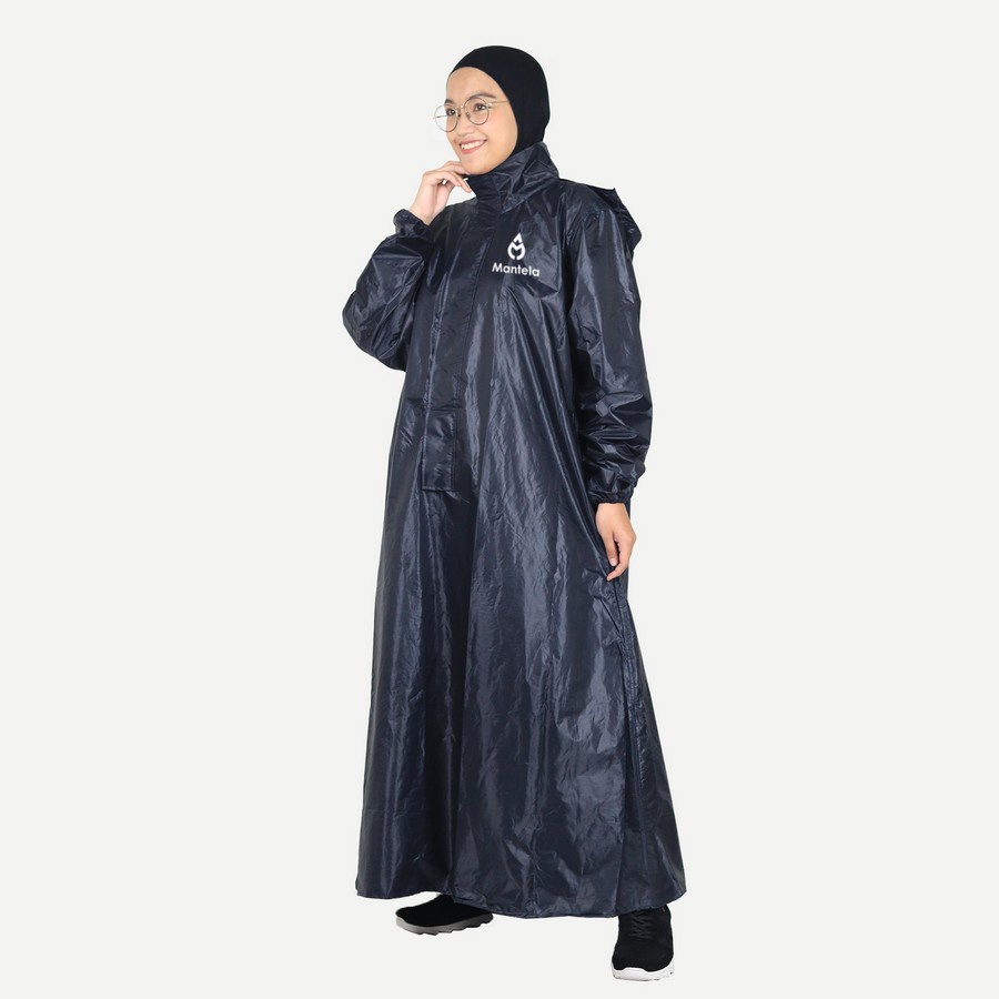 Jas Mantel Hujan Wanita Pria Ponco Gamis Kualitas Premium Tebal Tahan lama - Navy