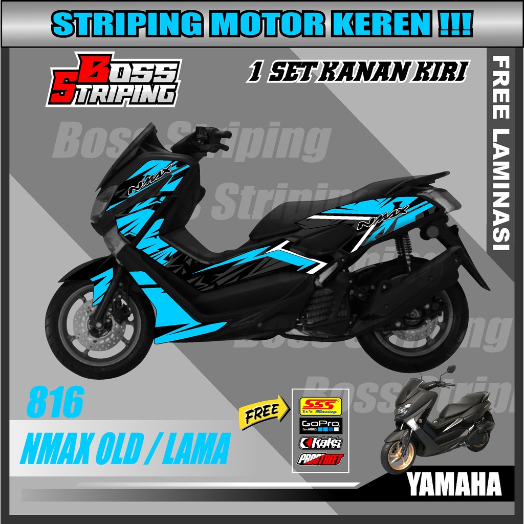 Striping NMAX OLD Variasi Minimalis Terbaru (BONUS LAMINASI + STIKER SPONSOR)