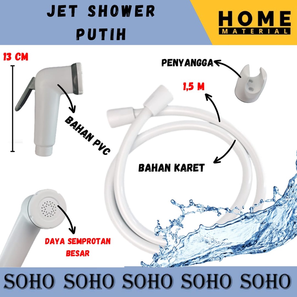 Jual JET SHOWER WHITE PACKING PLASTIK / JETSHOWER KAMAR MANDI / SHOWER