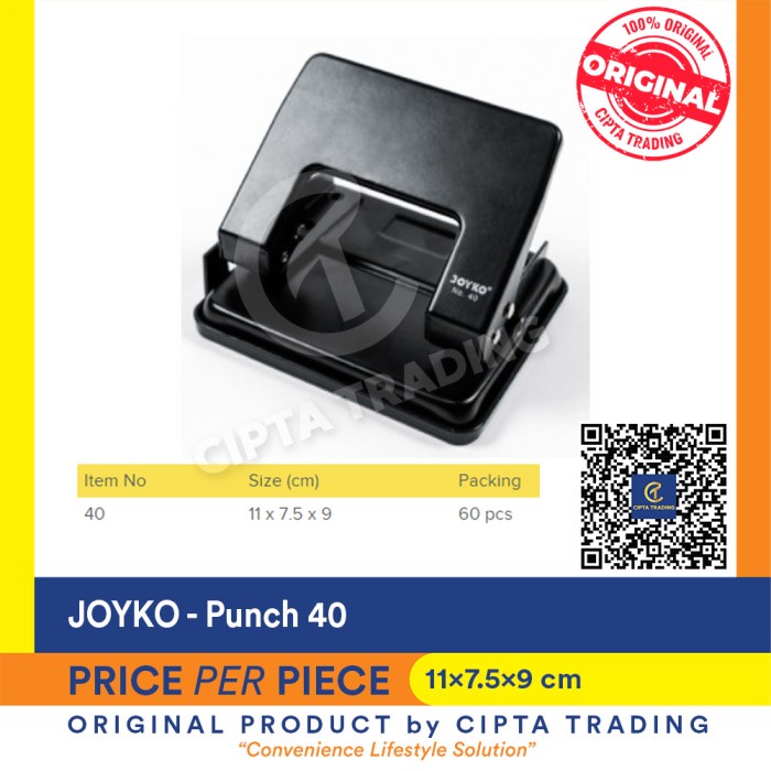 

Diskon Hole Puncher (Pembolong Kertas) - Joyko - 40 Bagus