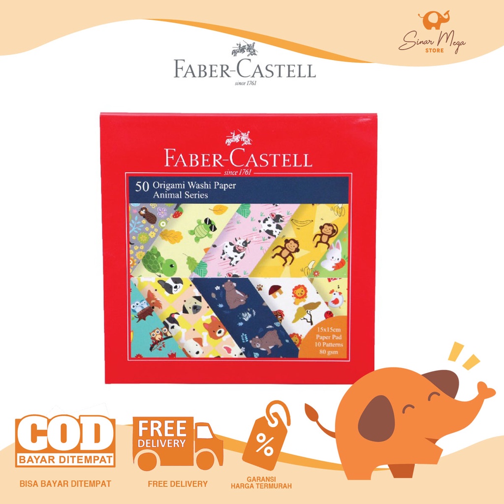 

Faber Origami Washi Paper Animal Series 15 x 15 cm / Kertas Lipat Motif Hewan Lucu Unik Murah Berkualitas