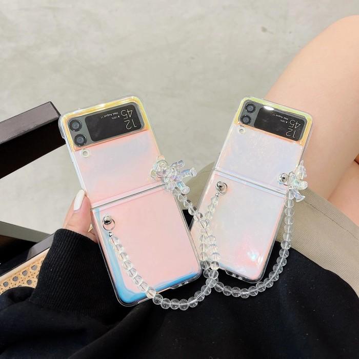 Hologram Case Samsung Galaxy Z Flip 3 5G Zflip 3 Casing Rantai Lucu