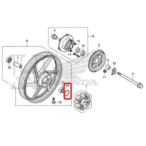 ORING O-RING SIL SEAL TROMOL PELEK VLEG BELAKANG 51X2 CBR 150R CB 150R STREETFIRE SUPRA GTR 91352-KSP-900 ASLI ORIGINAL AHM HGP HONDA