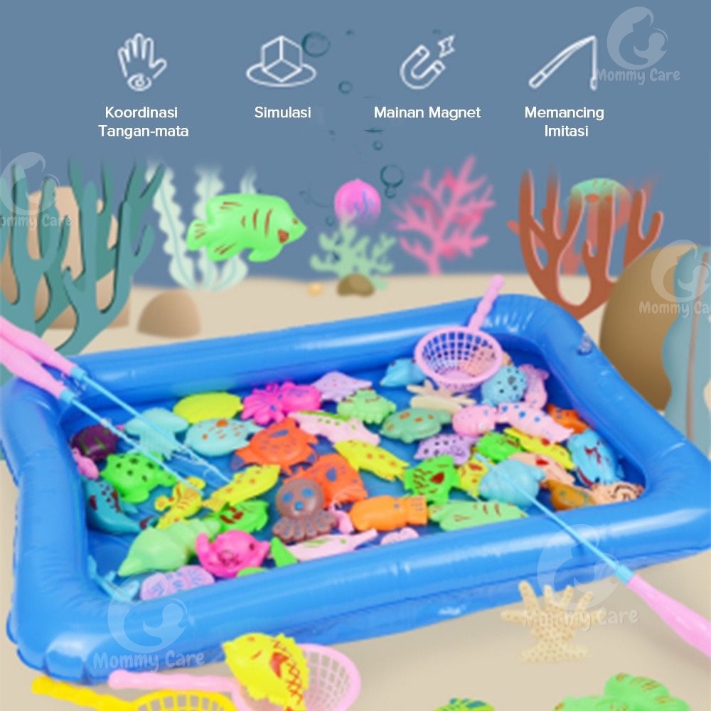 MOMMYCARE MAINAN PANCING IKAN MAGNET DAN KOLAM PANCINGAN MAGNET ANAK