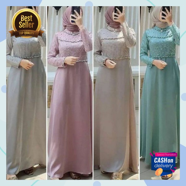 Games Bridesmite Pakaian Wanita Dewasa Dres Muslimah Ghamis Remaja Baju Pesta Mewah Dres Lamaran Gam