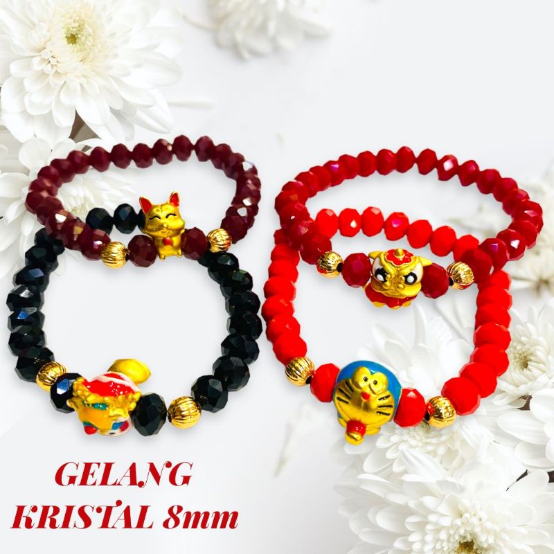 gelang kristal ceko//perhiasan lapis emas//gelang