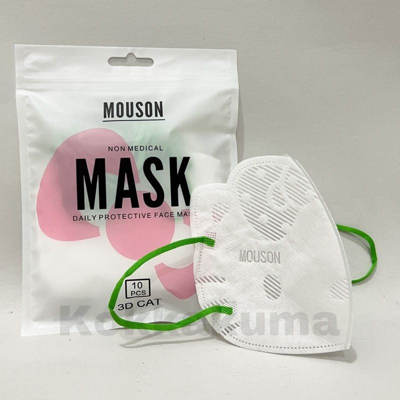 MOUSON DUCKBILL HELLO KITTY 3 PLY MASK 1 PACK SACHET ISI 10 PCS