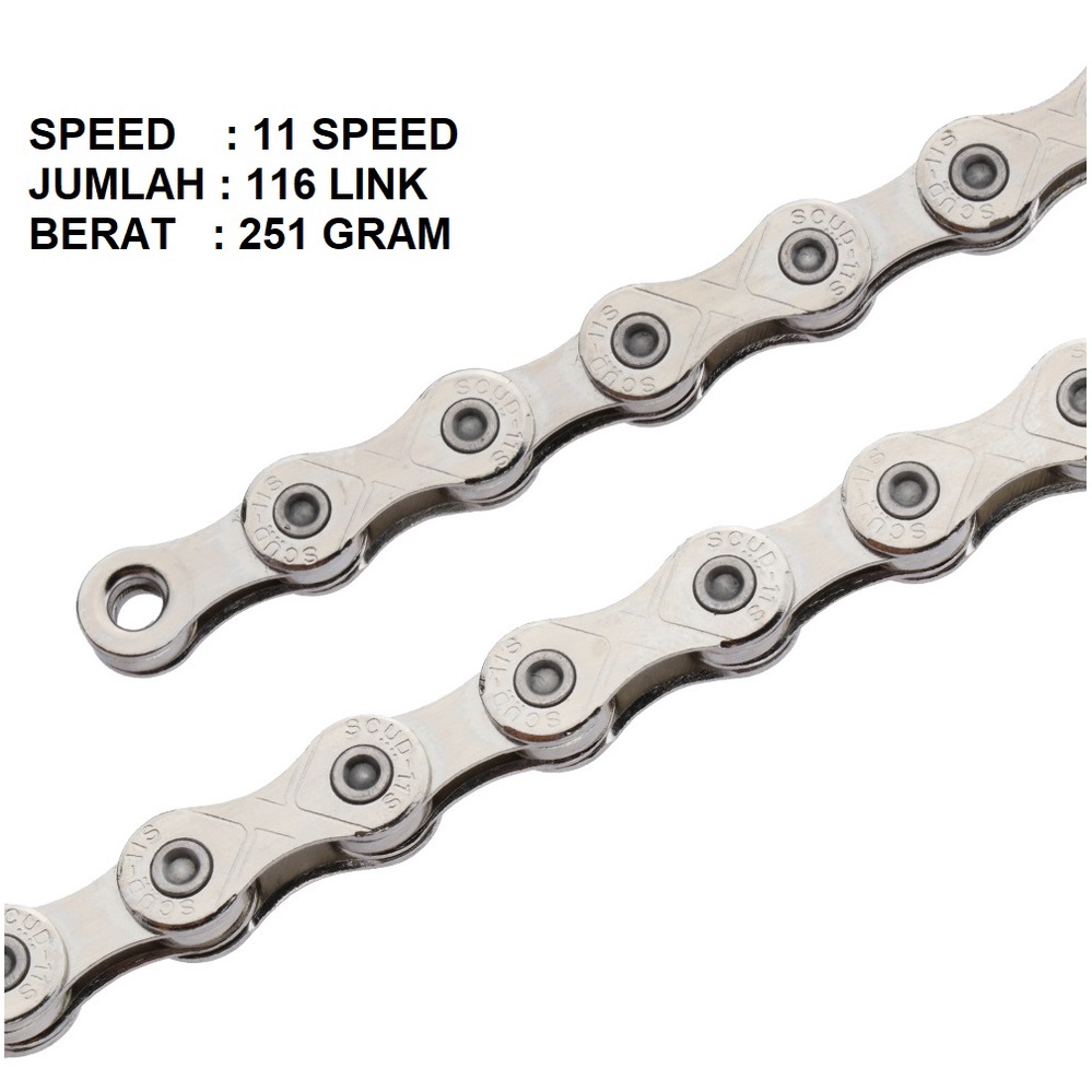 SCUD Chain Rantai 11 Speed Gold Rainbow Chrome