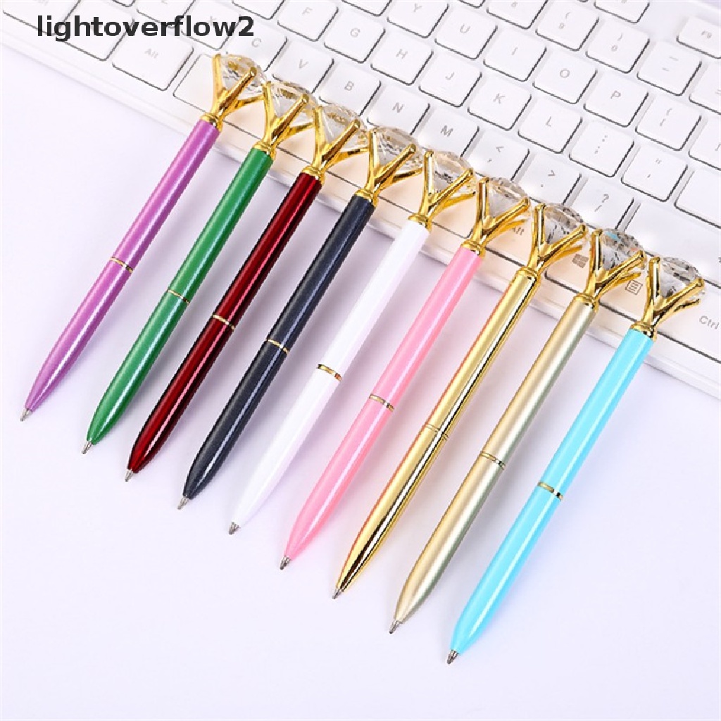 (lightoverflow2) Pulpen Dengan Hiasan Kristal Imitasi Untuk Hadiah