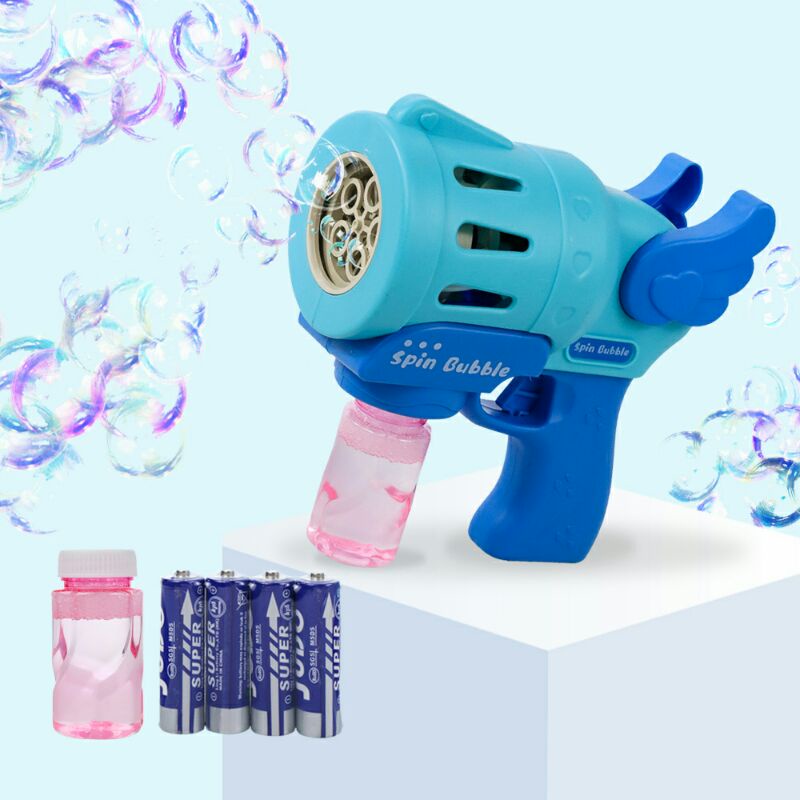 M Mainan Gelembung Sabun Automatic Bubble Water Machine Gun rc837 Blue