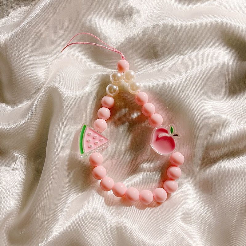 Tali Lanyard Gelang Gantungan Kunci Hias Mutiara Warna-Warni Anti Jatuh Untuk Case Hp Universal