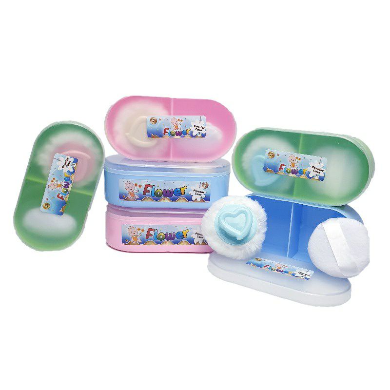 Tempat Bedak Bayi 2 in 1 With Puff Zippy | Flower | Joeyi | Kiddy | Powder Case Baby