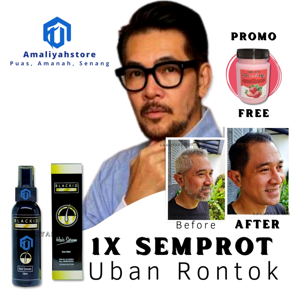 Serum Rambut Rontok Parah  Pemanjang Rambut Serum Penghitam Rambut Pria Dan Wanita Anti Rontok Dan Penghilang Uban Cepat Permanen 100ml Blackid Hair Serum Premium Original Bpom