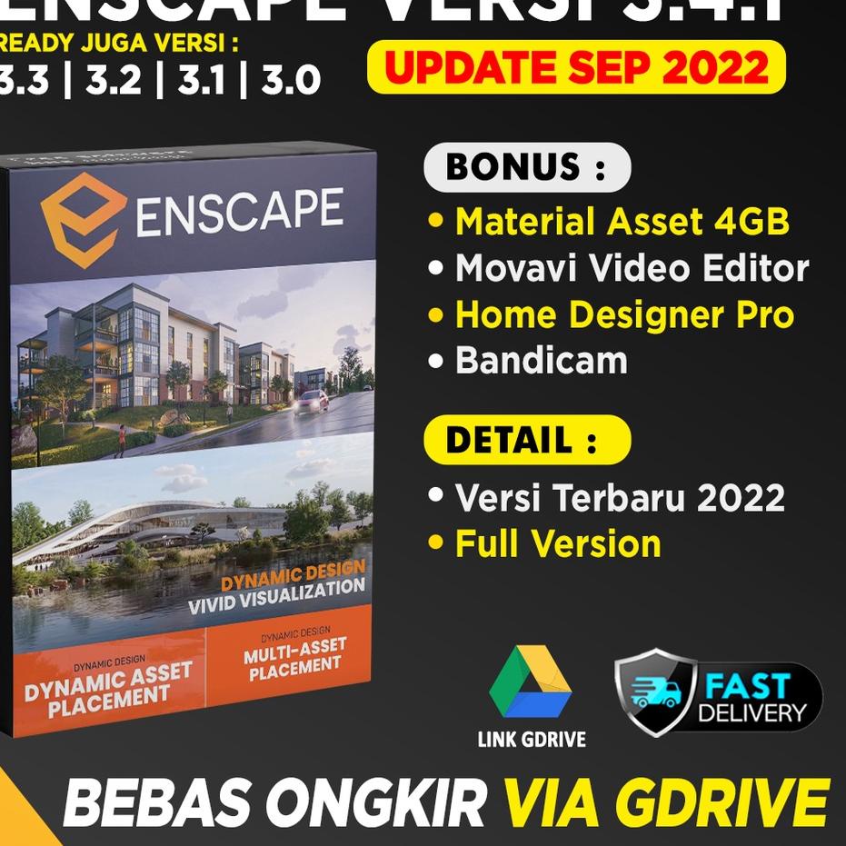 Jual Terkini VZGZY ENSCAPE 3D 3.2 FULL VERSION 2022 For SketchUp Rhino ...