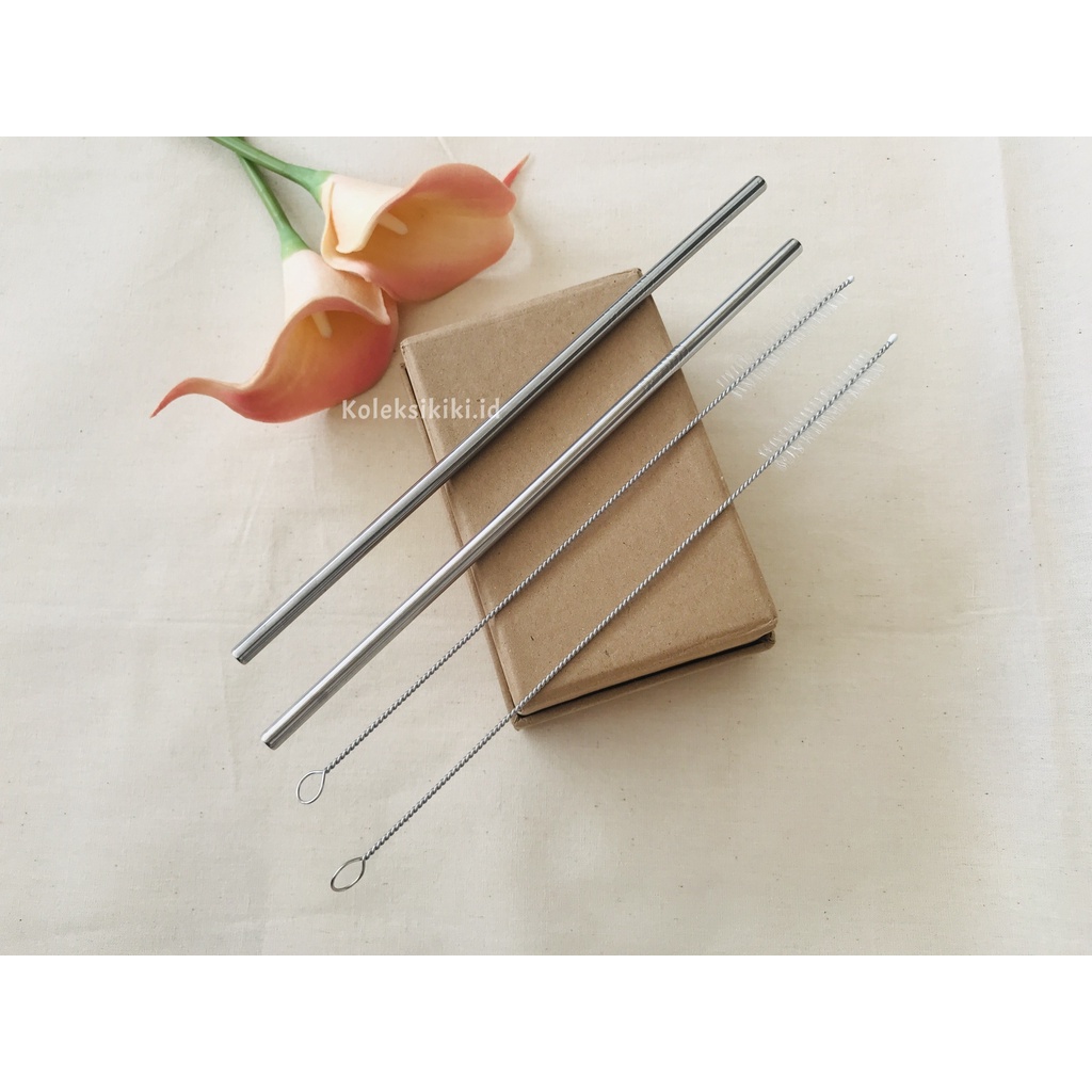 Sedotan Stainless/ Sedotan Stainless Lurus/ Sikat Sedotan