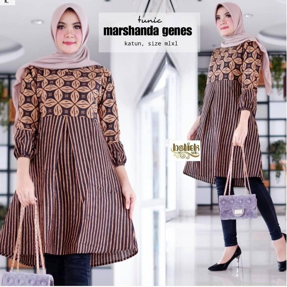 TUNIK BATIK MARSHANDA GENES TUNIK BALON ATASAN BATIK WANITA "WCI.18Oc22н"