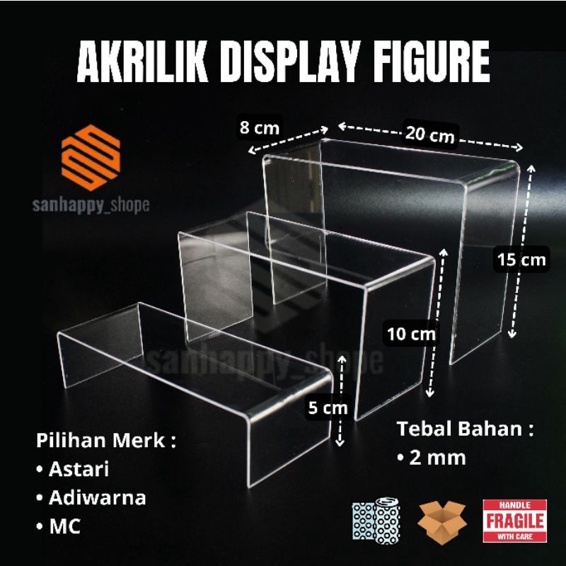 Akrilik rak display pajangan action figure tas etalase / akrilik dudukan tas pajangan/ rak susun untuk pajangan figure display lipstik parfum tebal 2mm-5mm