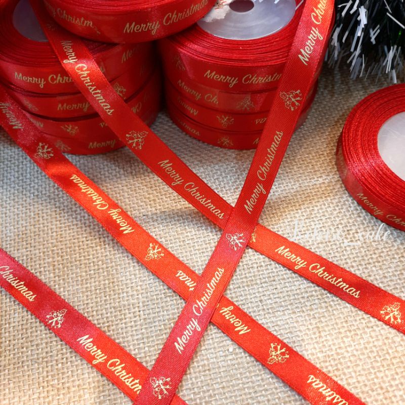 

PITA SATIN MERAH CHRISTMAS/ NATAL UKR 1 CM