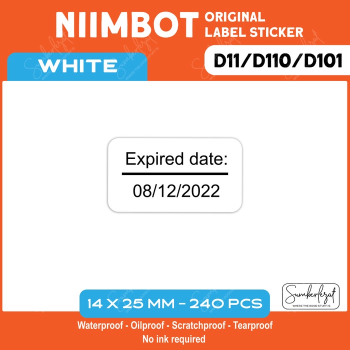 

Kertas Thermal Thermal Label Printer Sticker Niimbot D11 / D110 Refill Label - White
