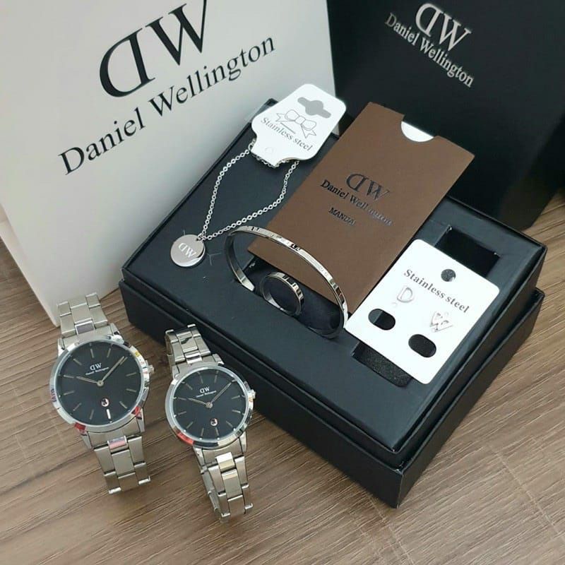 Viral Jam Tangan DW Pria dan Wanita Daniel Wellington Free Kalung Gelang Paper Bag Terlaris