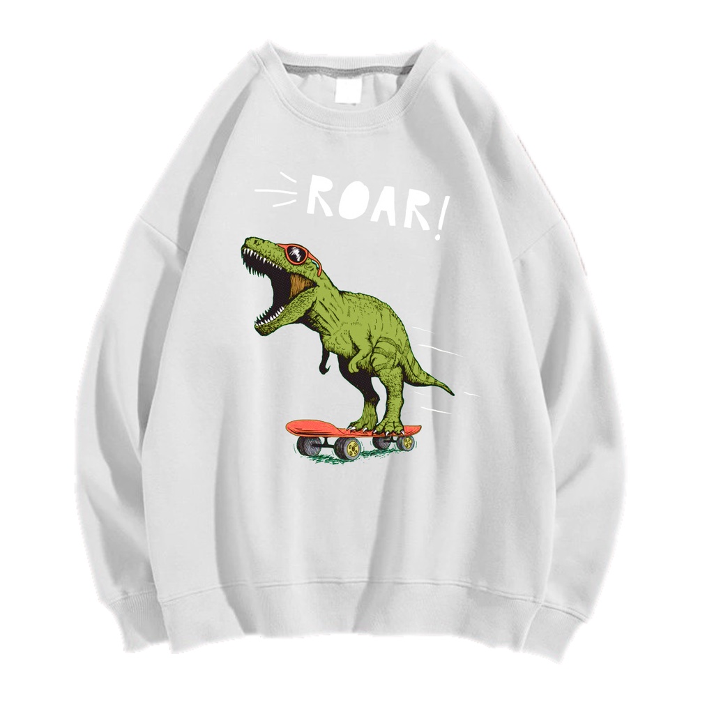 DINO ROAR! SWEATER CREWNECK PRIA WANITA Size M-XXL GAWA