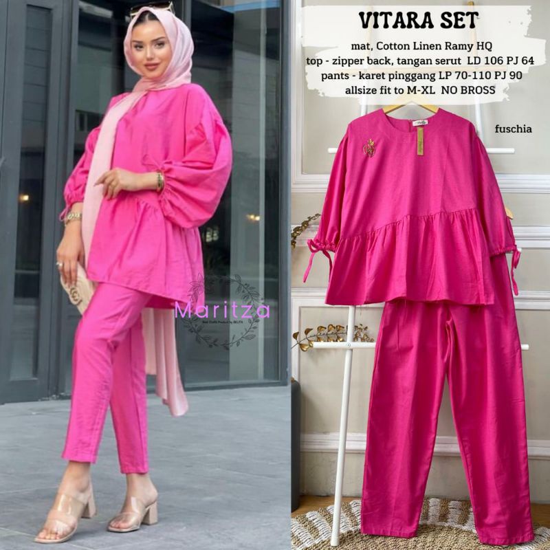 Setelan Wanita Linen rami Fashion Muslim Terbaru Kekinian // VITARA SET / SAVILA SET / ZEELA SET / Z