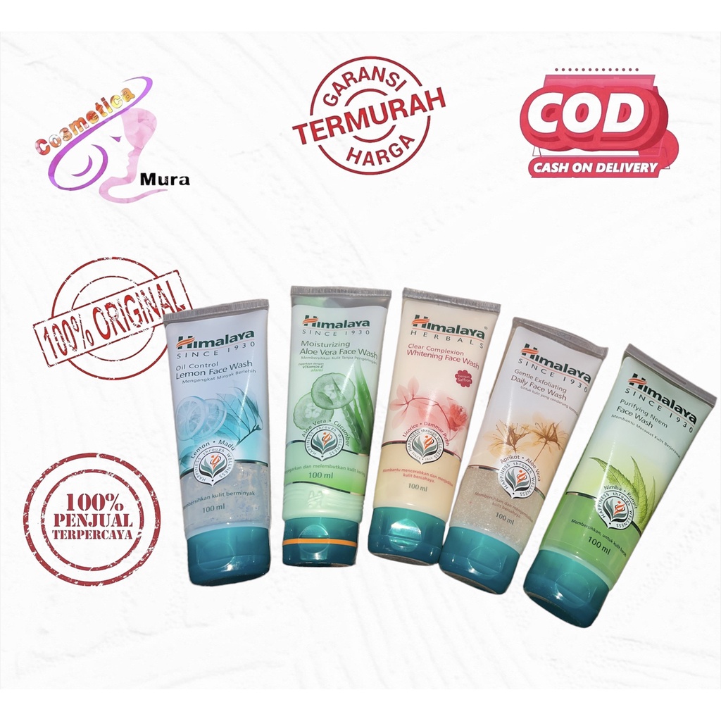 [ sabun wajah complete 100 gr ] himalaya herbals clear complexion whitening face wash - oil control | exfoliasi daily face wash | aloevera face wash 100 gr