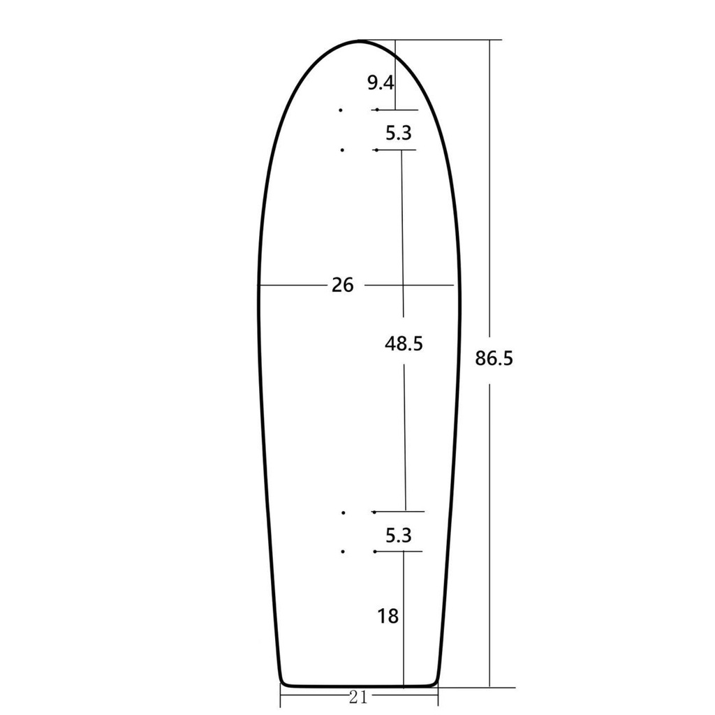 Land Chong Board / Papan Selancar 34 Inch OEM All Plus Maple Brush Street Land