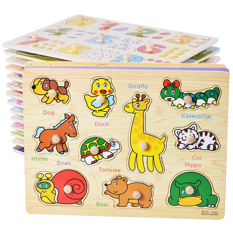 HAPPYTOYS.888 #A1 PUZZLE KNOB / MAINAN EDUKASI / PUZZLE KAYU / KNOB PUZZLE ALPHABET / KNOB PUZZLE ANGKA / KNOB PUZZLE TRANSPORTASI