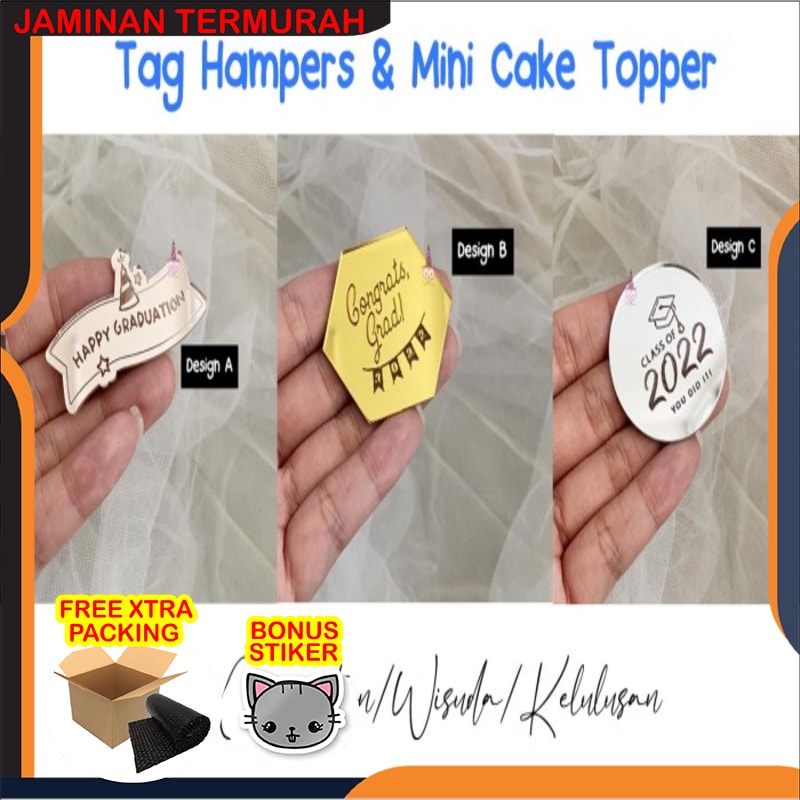 Murah AKRILIK Tag Happy Graduation |Graduation | Kelulusan | Wisuda - A Gold Keren