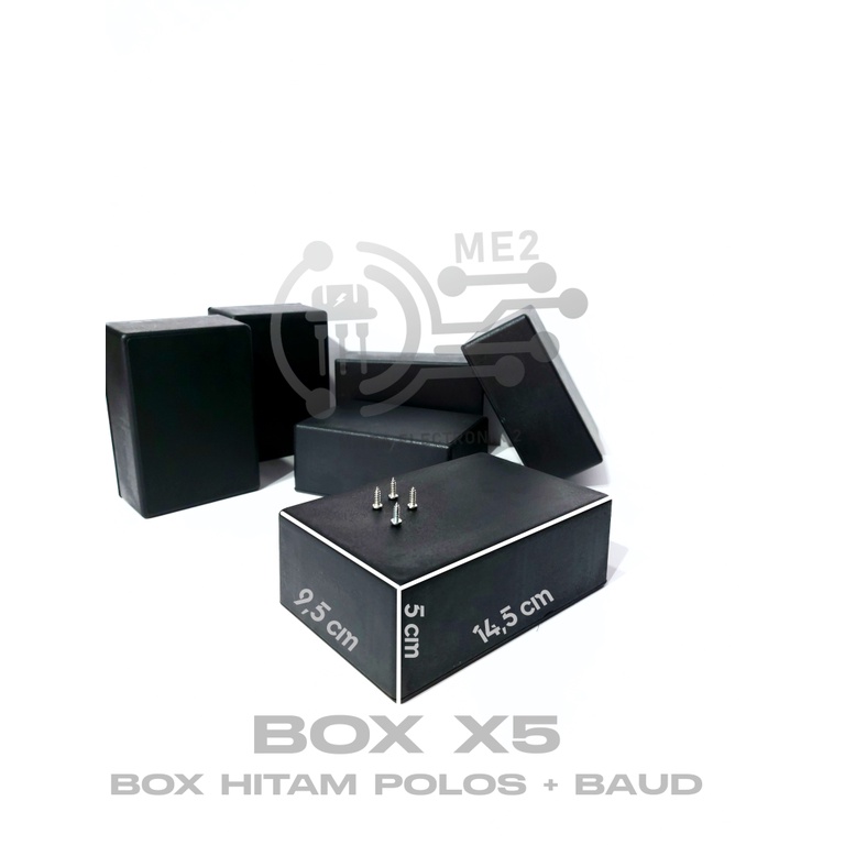 BOX HITAM POLOS RAKITAN MULTI FUNGSI PLASTIK TEBAL 15cm X 9,5cm X 5 cm MULTI PROJECT ELECTRONIK X5