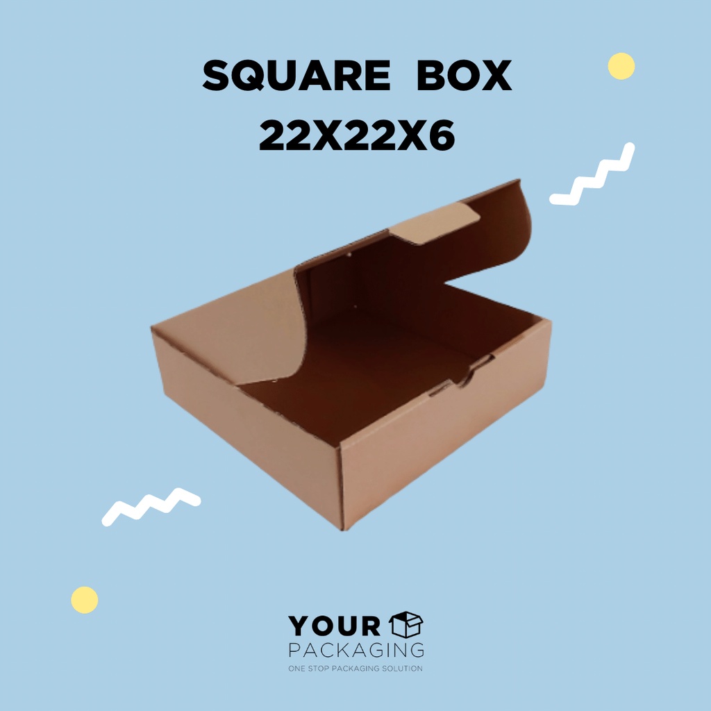 

SQUARE BOX 22x22x6 / KARDUS PACKING BAJU / KUE / KEMASAN PACKAGING KARDUS