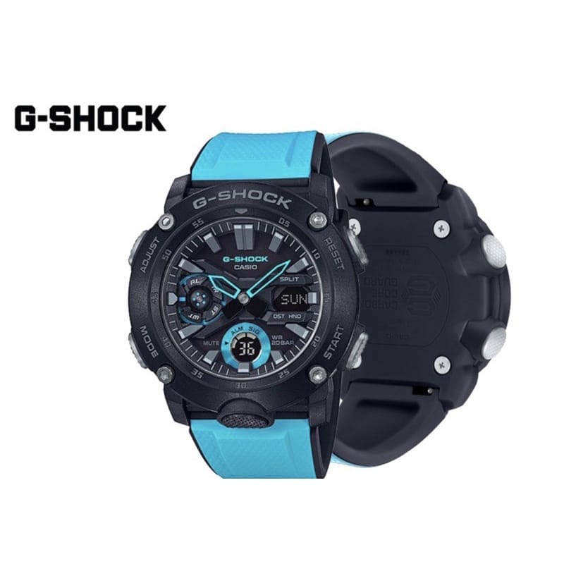 BEST SELLER !!!! JAM  TANGAN PRIA GSHOCK CASIO GA 2000 (STRAP 2 WARNA) TERLARIS ANTI AIR JAM SPORT FASHION DUAL TIME JAM CASIO PRIA