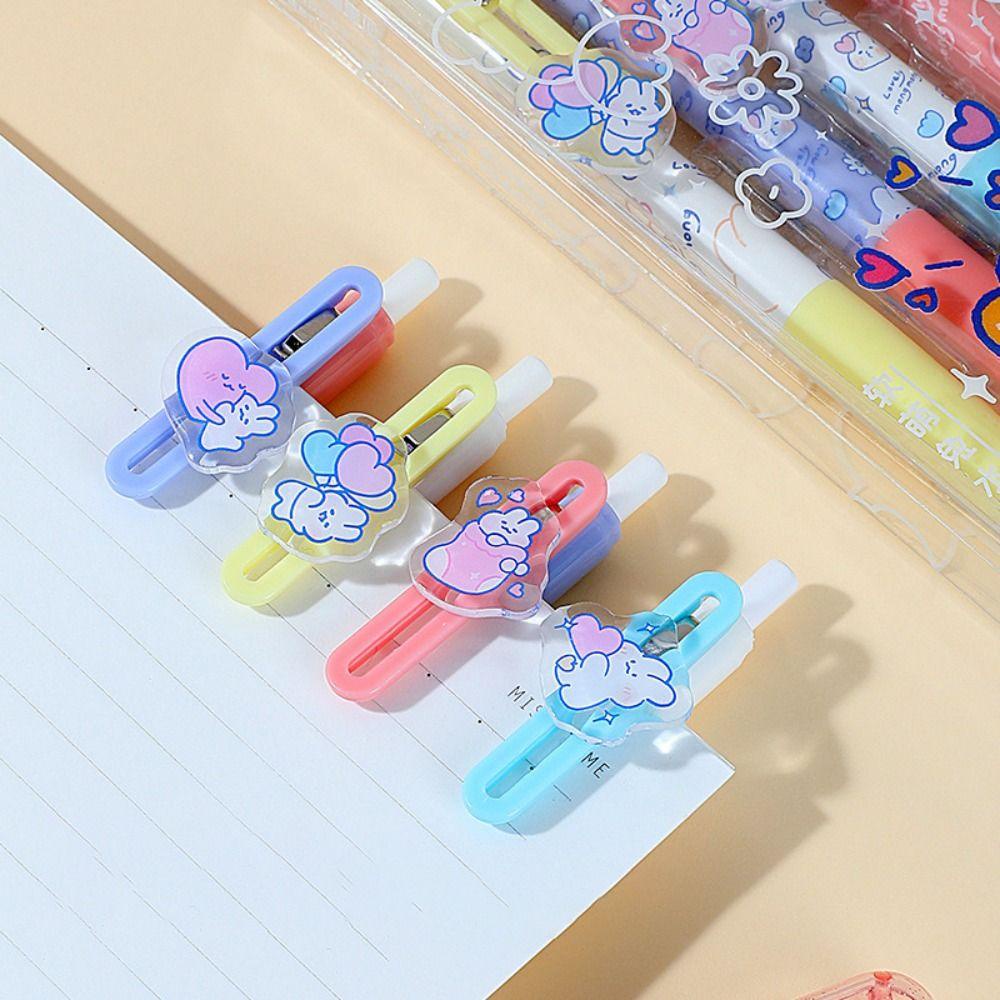 Preva 4PCS/Set Pena Gel Motif Kartun Kelinci Tekan Type Signature Pen