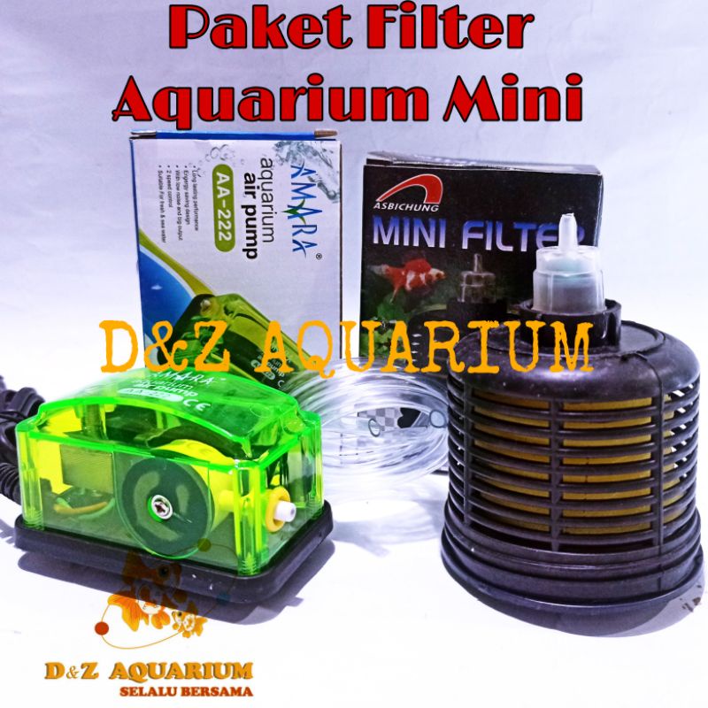 Filter Aquarium Kecil Pompa Aerator Mini Filter Selang Akuarium Bulat