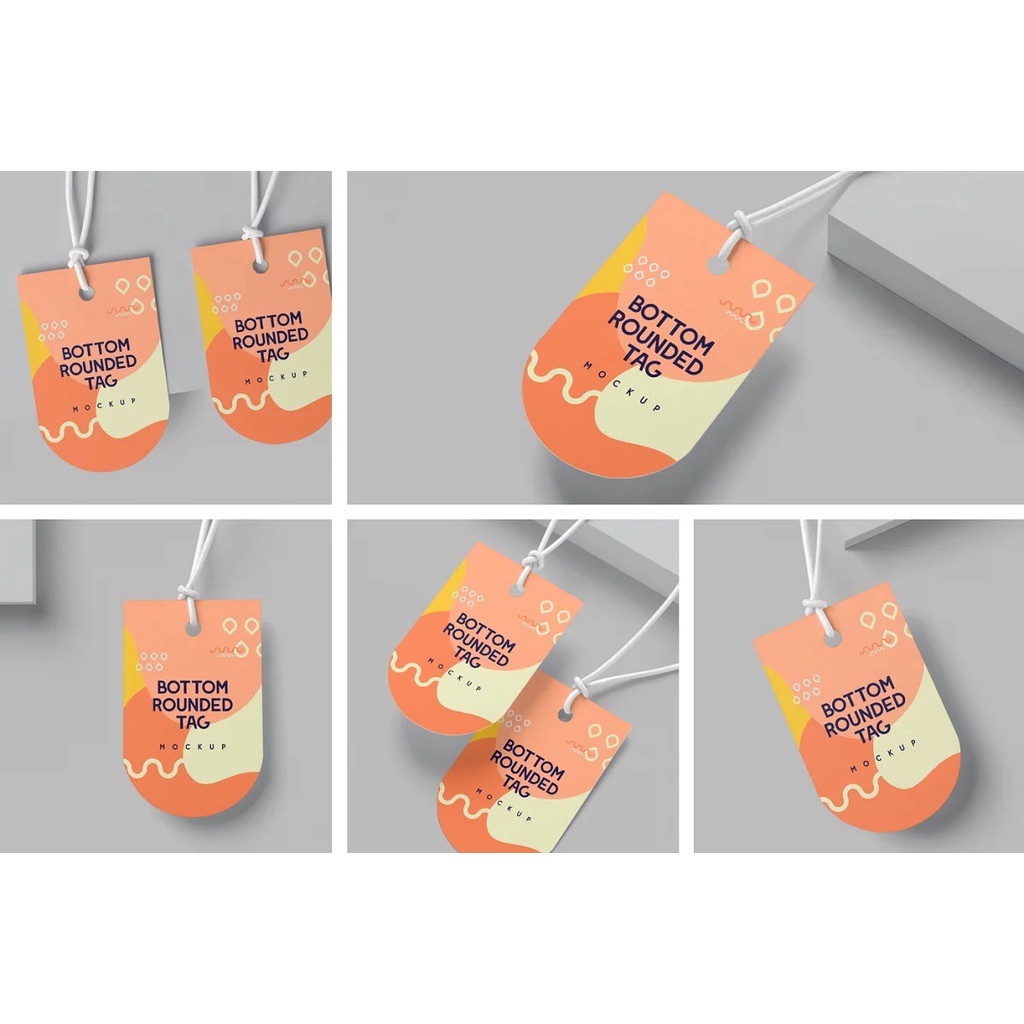 Side Oval Shape Tag Mockups