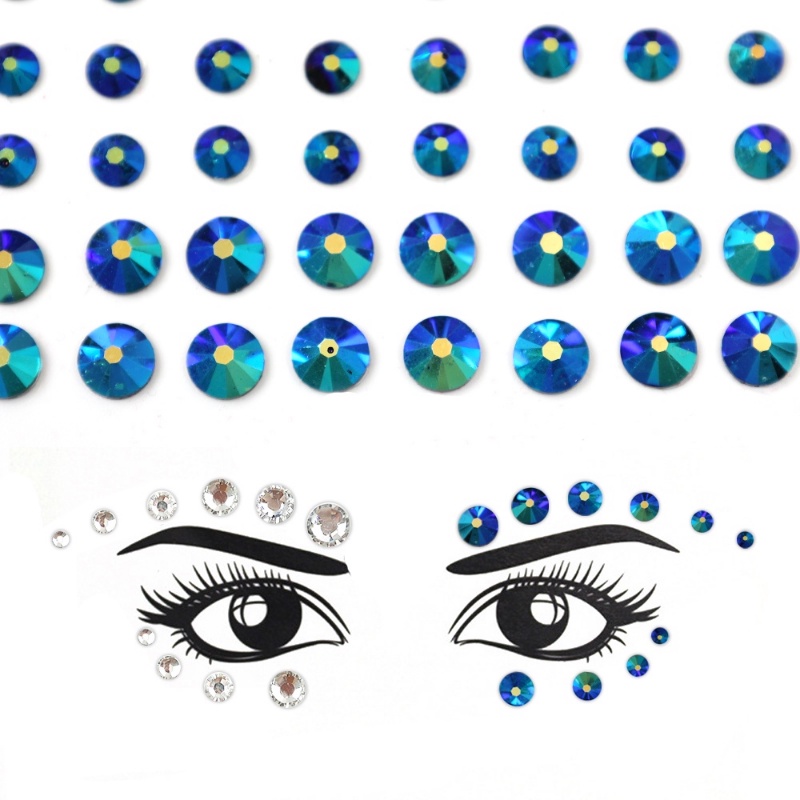 Stiker Glitter Berlian Imitasi 3D Bahan Akrilik Ukuran 3 / 4 / 5 / 6mm Untuk Nail Art