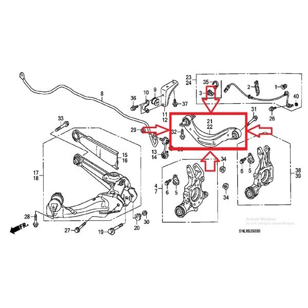 Upper up arm belakang civic fd 2006 2007 2008 2009 2010 2011 kiri kanan