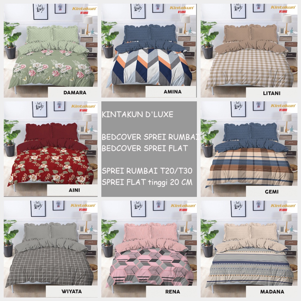 Bedcover Set Kintakun D'luxe Sandiya, Nurmala, Widia, Niskala, Naraya,Khaleesi