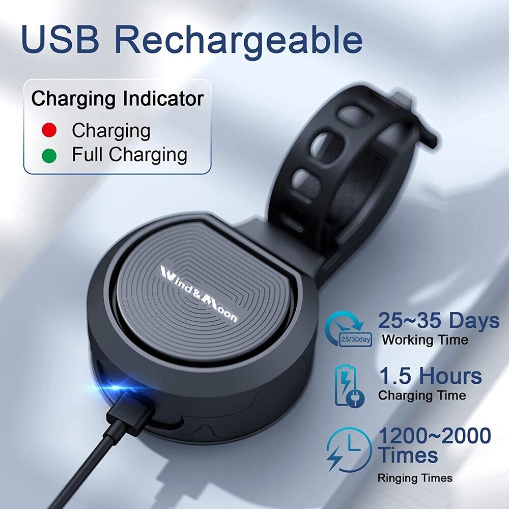 Klakson Sepeda Elektrik 2 in 1 80-130DB 4 Mode Anti Maling Tahan Air Dengan Port Charger USB