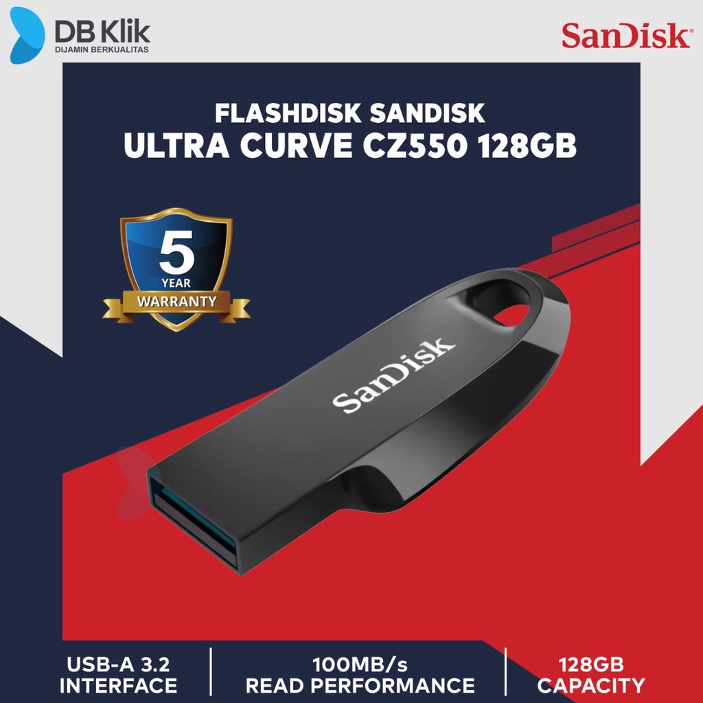 Flashdisk SanDisk Ultra Curve CZ550 128GB USB 3.2 (SDCZ550-128G-G46)