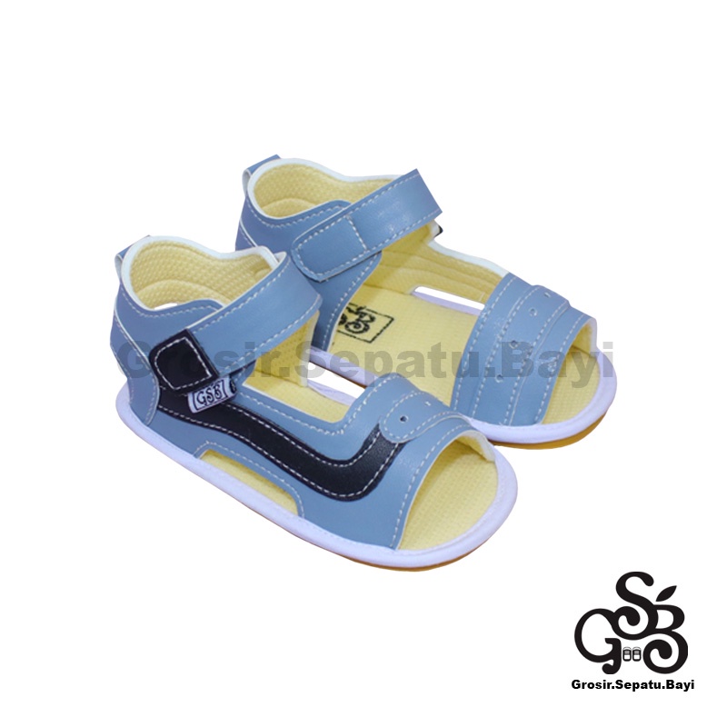 sendal bayi sepatu bayi sandal bayi  laki laki perempuan prewalker bayi  umur 2 - 12 bulan model casual S07 polos Abu ringan fleksibel &amp; Anti Slip