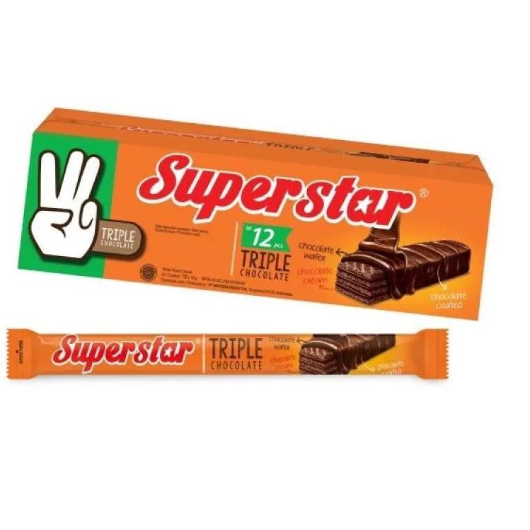 

artk9K4w--Wafer Superstar Triple Chocolate Coklat [16 g/ 12 pcs/Box]