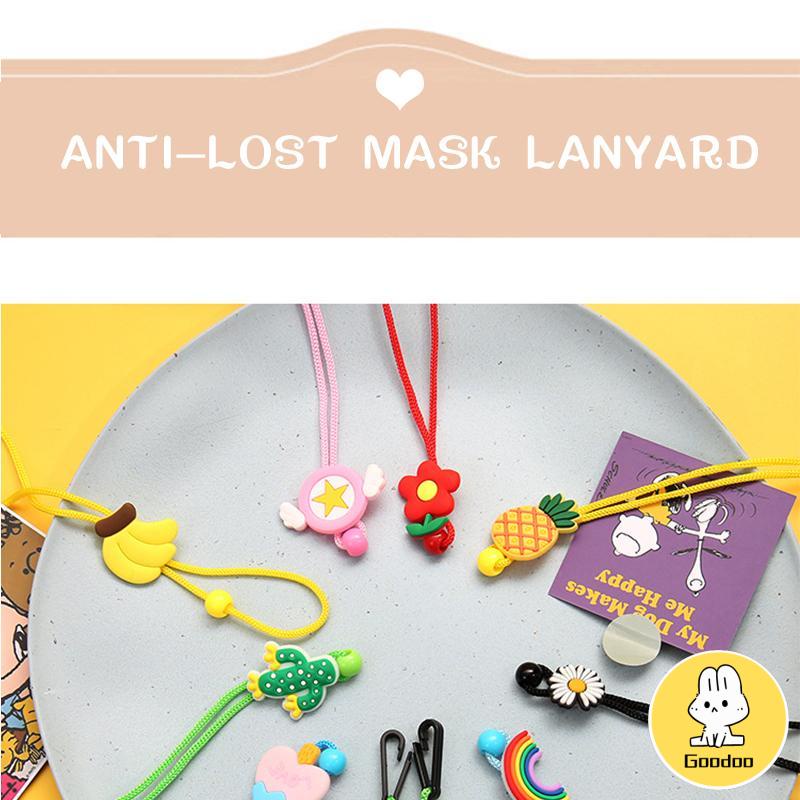 Topeng Kalung Buah Kartun dengan Tali Ekstensi Topeng Anak-anak Lanyard yang Dapat Disesuaikan S -Doo