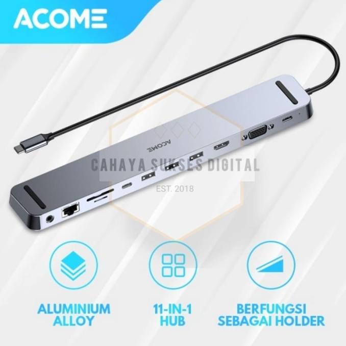 Acome AHT900 Adapter Docking Station 11 in 1 USB Type-C Hub to HDMI always ready