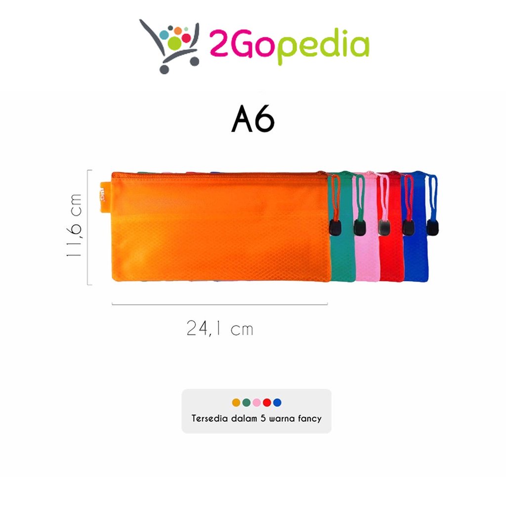 

Pocket File/ Map Zipper Resleting 9001 Ukuran A6 Big Grosir Murah Atk