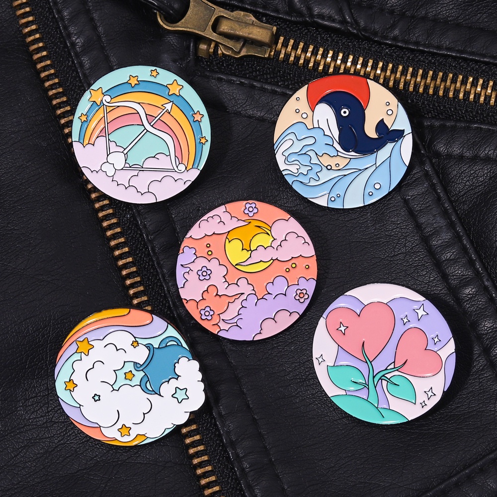 Bros Pin Enamel Bentuk Ikan Paus Warna-Warni Untuk Anak