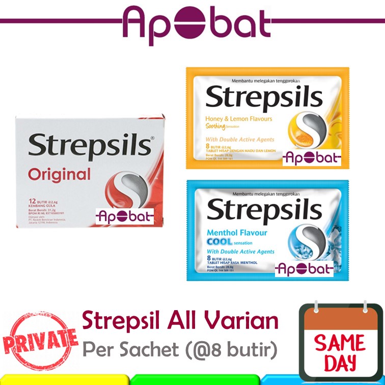 

- ApObat - Strepsils Tablet Hisap Permen Mint Ori Kuning Pelega Tenggorokan Strepsil Stresil