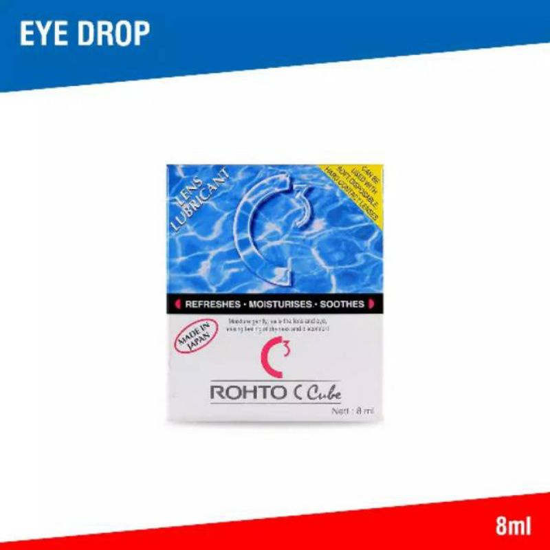 Obat tetes mata softlens ROHTO CUBE 8ml/obat tetes mata merah saat menggunakan softlens/tetes
